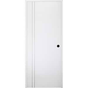 24 in. x 80 in. Smart Pro_2V Left-Hand Solid Composite Core Polar White Prefinished Wood Single Prehung Interior Door