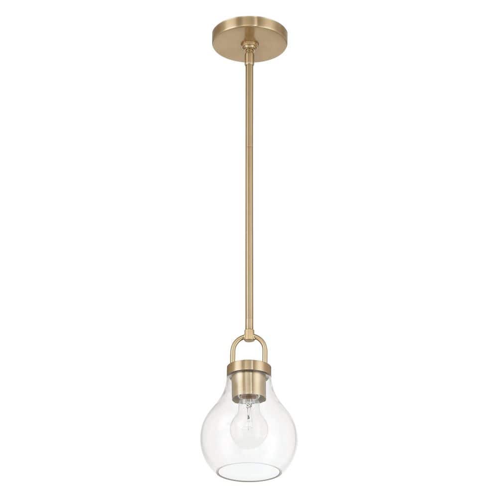 Mansfield 6-inch 1-light Champagne Gold Pendant Light with Clear Glass Shade price history on PriceWatchPro
