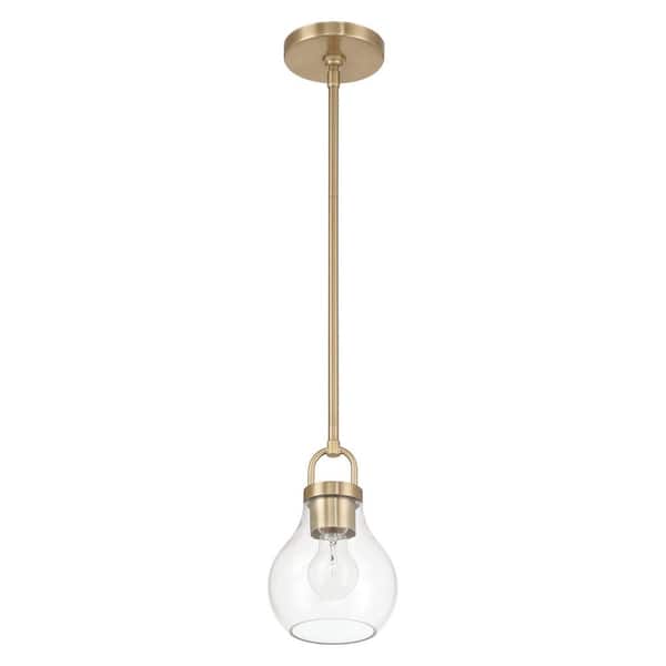 Mansfield 6-inch 1-light Champagne Gold Pendant Light with Clear Glass Shade
