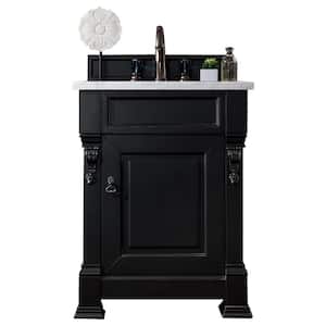 Brookfield 26 in. W x 23.5 in. D x 34.3 in. H Single Bath Vanity in Antique Black with Carrara White Top