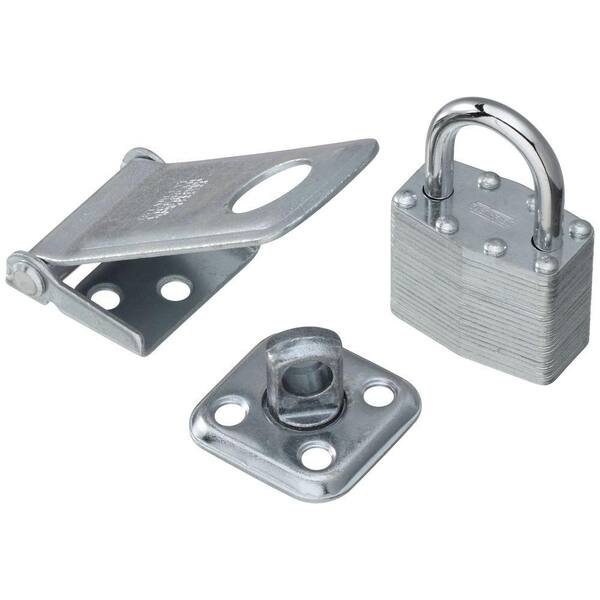 Stanley-National Hardware 1-1/2 in. x 3-1/2 in. Zinc Plate Combination Padlock and Hasp