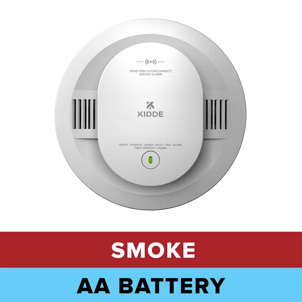 AA Battery-Operated Smoke Detector, Wire-Free Interconnect, Voice Alerts, LED Warning Light Indicators 21033922 price history on PriceWatchPro