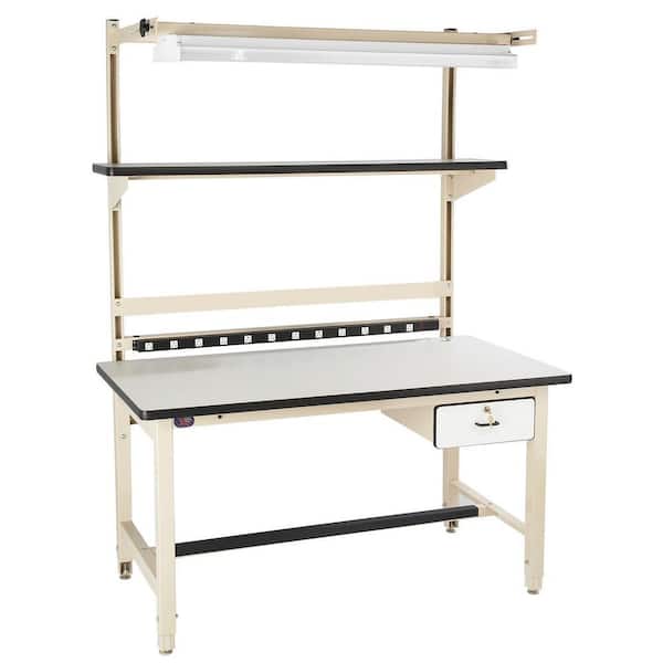 60 in. W x 30 in. D Heavy Duty Adjustable Height Workbench with ESD Anti-static Laminate Top