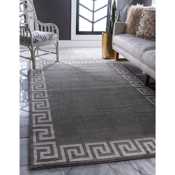 Unique Loom Outdoor Greek Key Area Rug - 2'2 x 3' - Gray