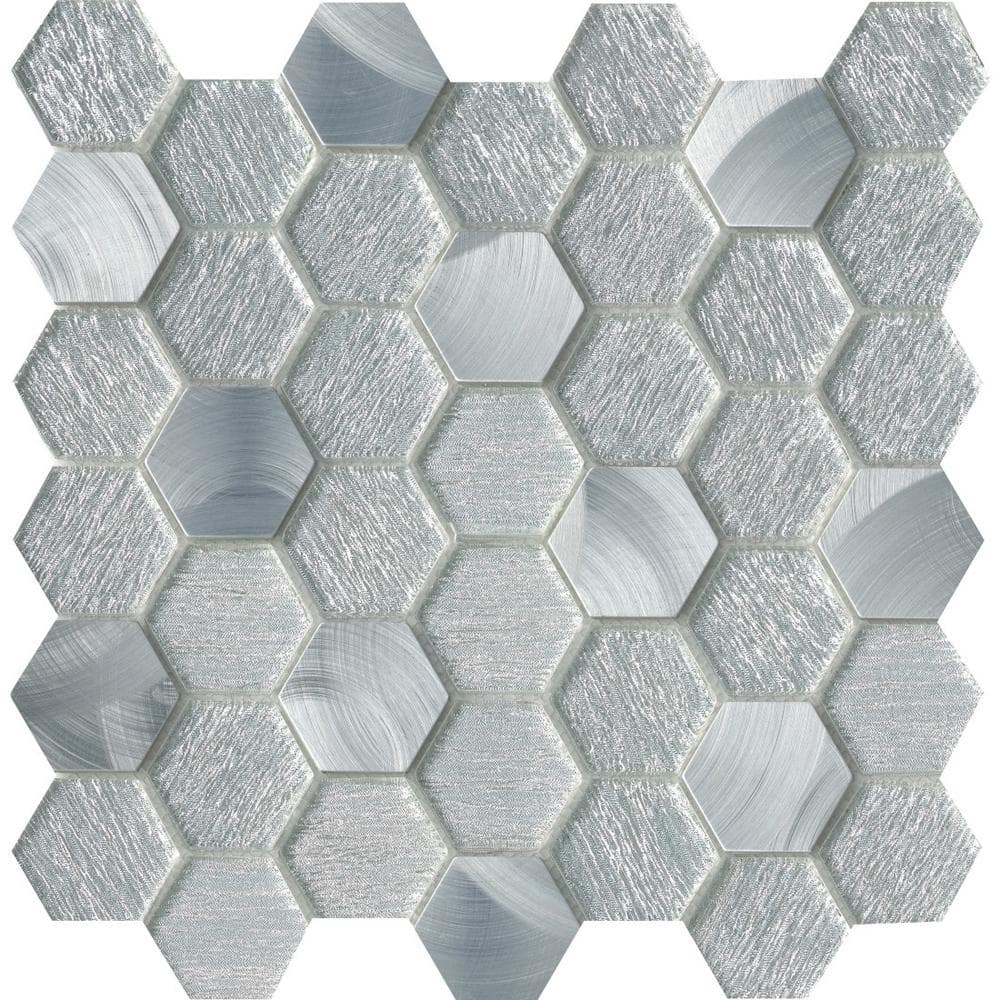 Glitz Glory 11.81 in. x 11.97 in. Honeycomb Glossy Glass Mosaic Tile (0.982 sq. ft./Each) price history on PriceWatchPro