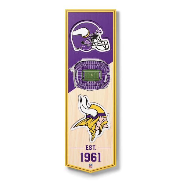 YouTheFan NFL Minnesota Vikings 6 in. x 19 in. 3D Stadium Banner-U.S. Bank Stadium