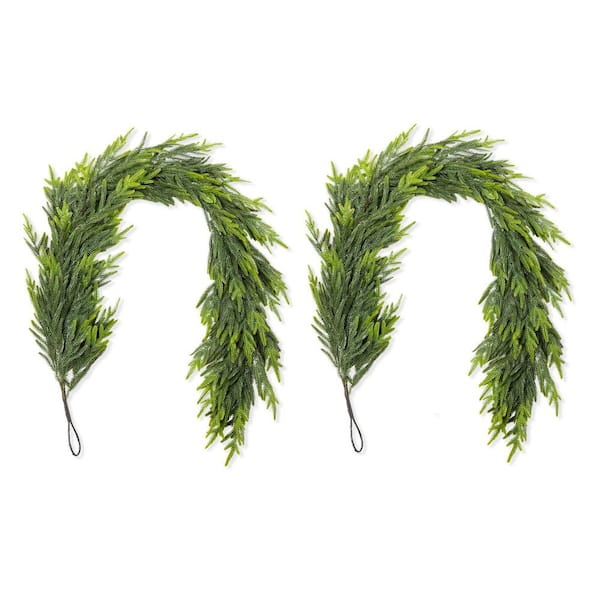 6 ft. Greenery PE Dripping Artificial Christmas Garland (Set of 2)