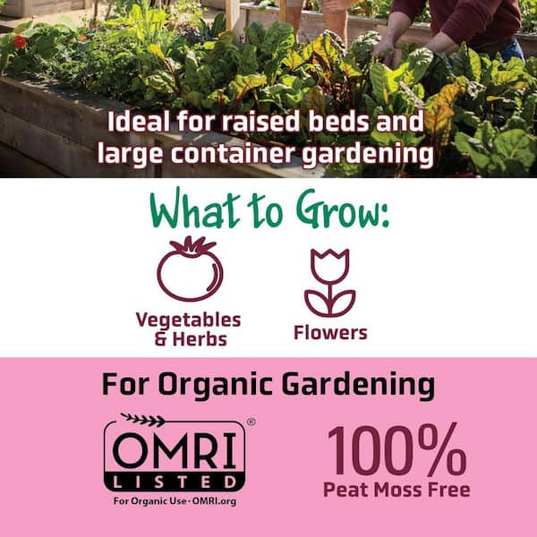 Organic Raised Bed and Container Mix Soil 1.5 cu. ft., Peat Free, OMRI Listed