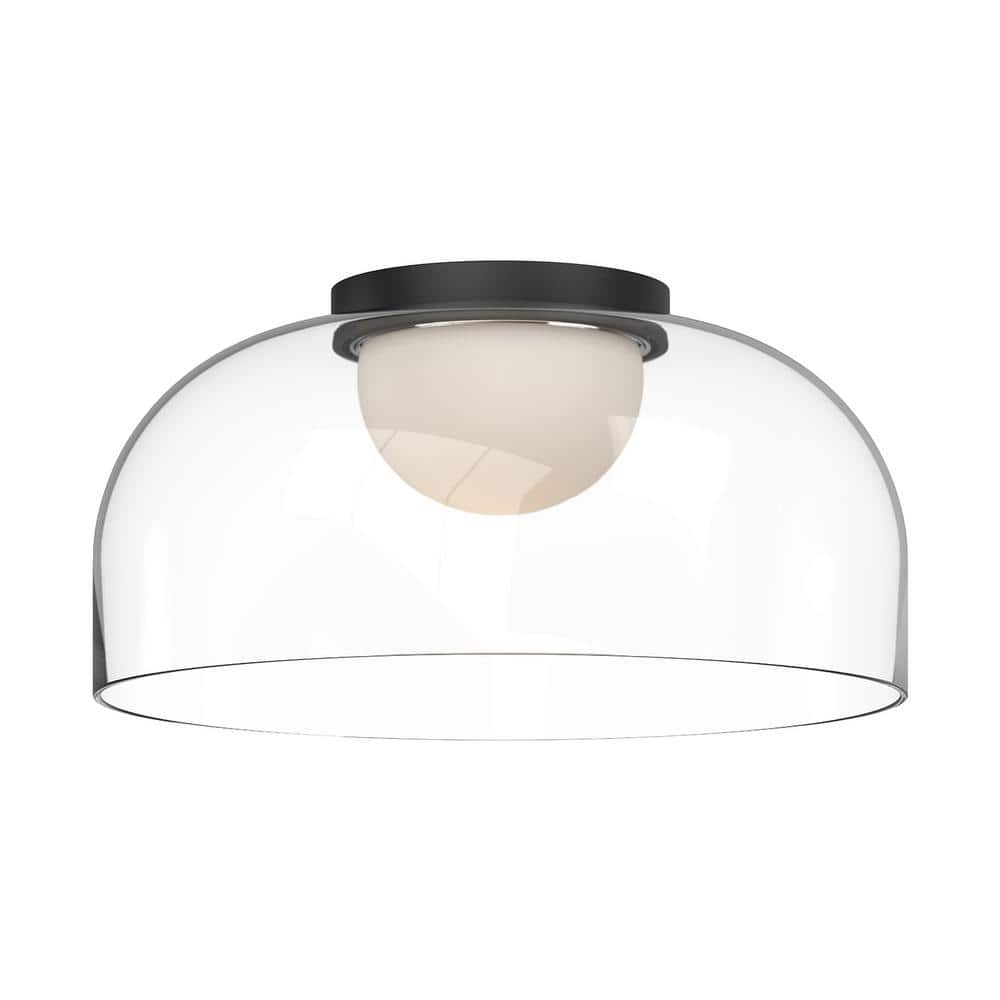 Cedar 12 in. 1 Light 13-Watt Black/Clear Integrated LED Flush Mount price history on PriceWatchPro