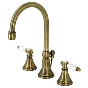 Bel-Air 8 in. Widespread Double Handle Bathroom Faucet in Antique Brass