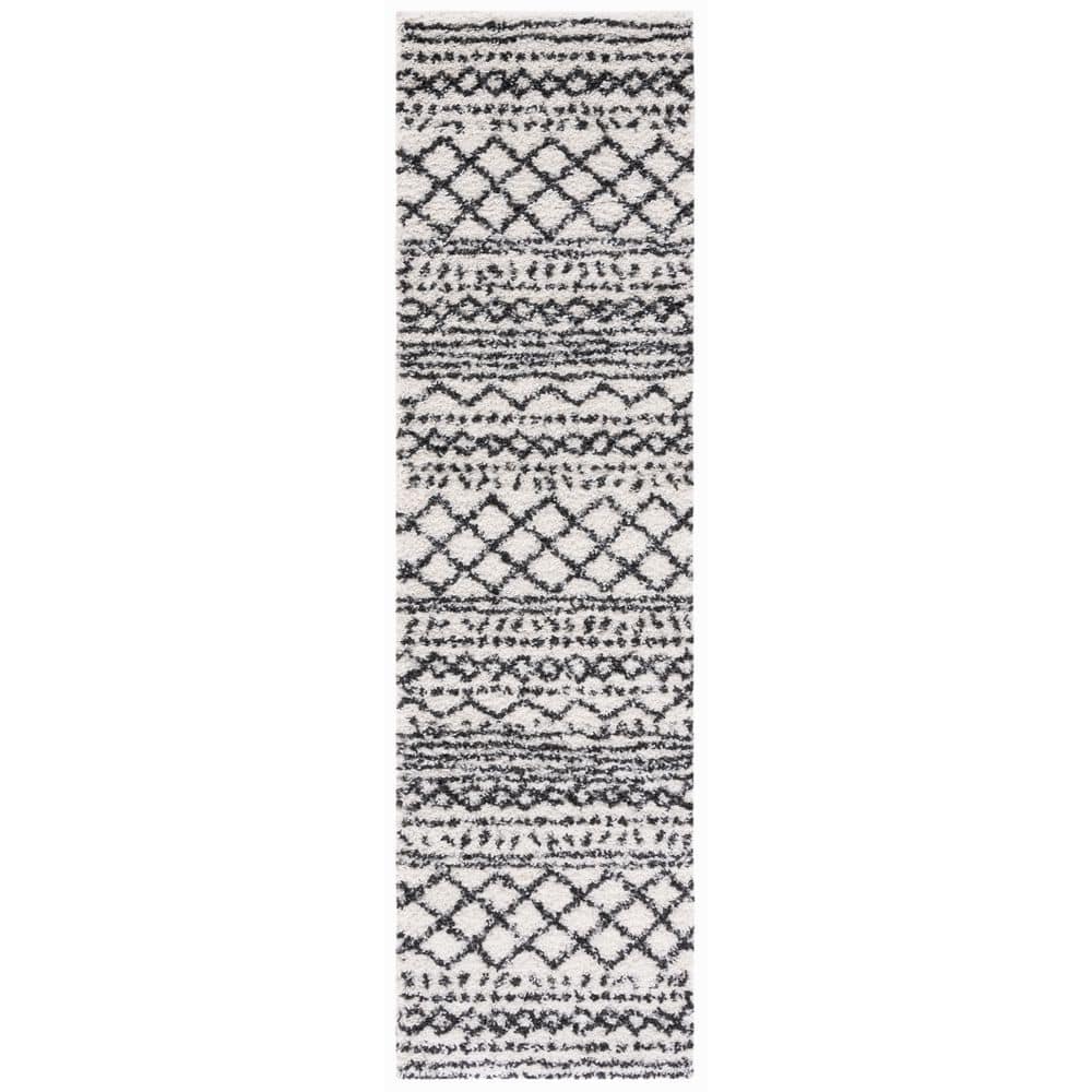 Arizona Shag Ivory/Black 2 ft. x 20 ft. Geometric Lodge Runner Rug price history on PriceWatchPro