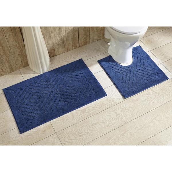 Modern Geometric Non-Slip Soft Bath Mat 16 x 24 Rectangle Abstract Bathroom  Rug
