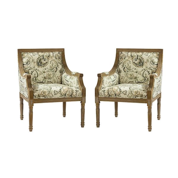 JAYDEN CREATION Agenor Yellow Armchair with Turned Leg (Set of 2)