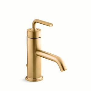 Purist Single Hole Single-Handle Bathroom Faucet in Vibrant Brushed Moderne Brass
