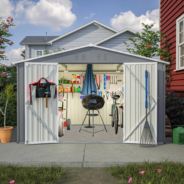 10 x 8 ft. Outdoor Storage Shed, All Weather Metal Sheds with