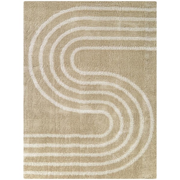 BALTA Belfort Beige 8 ft. x 10 ft. Stripe Area Rug