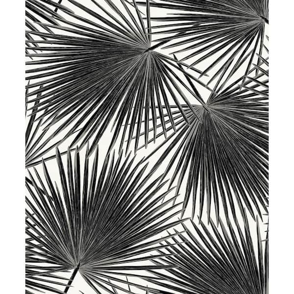 57.5 sq. ft. Inkwell Haven Palm Pre-Pasted Paper Wallpaper Roll