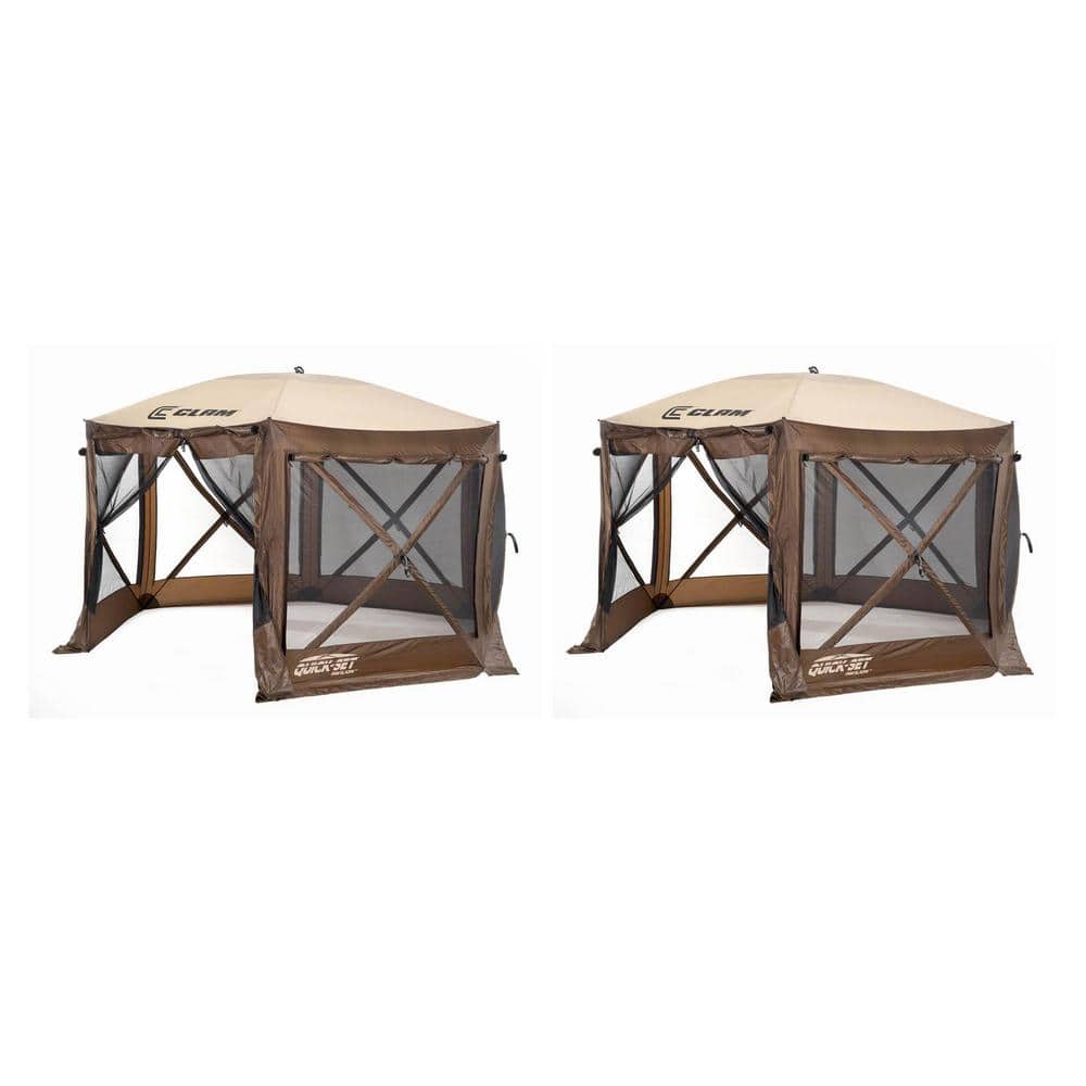 Clam Quick Set Pavilion Portable Camping Outdoor Gazebo Canopy Shelter (2-Pack) -  x CLAM-PV-9882