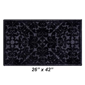 Myla Collection Gray 26 in. x 42 in. Polyester Rectangle Area Rug