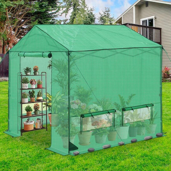 EAGLE PEAK 8 x 8 ft. Pop-up Portable Walk-in Greenhouse, with PE 