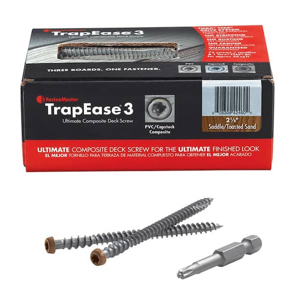 FastenMaster TrapEase 3 2-1/2 in. Color Match Deck Fastener - Saddle/Brown (75 Pack)