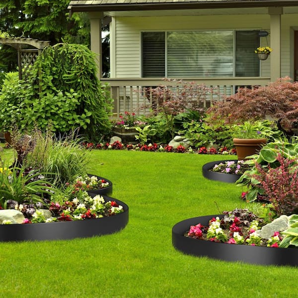 Landscape Edging, 10 in. Depth, 0.1 in. Width, 60 ft., Flexible Recycled HDPE Coiled Terrace Board, Polypropylene, Black
