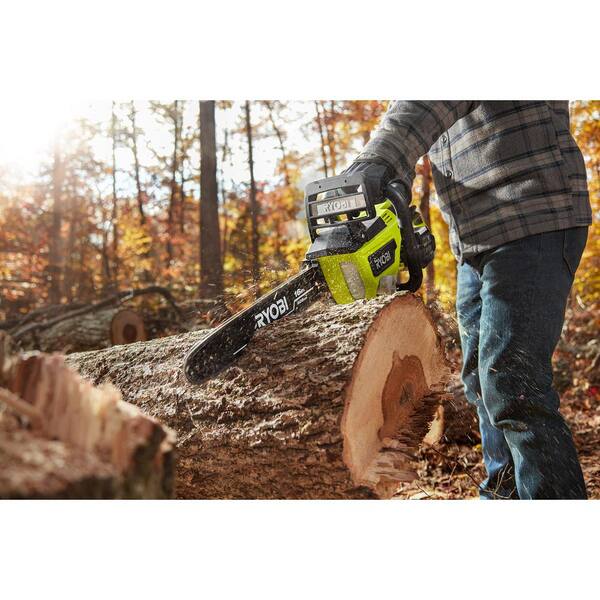 RYOBI 40V HP Brushless 16 in. Battery Chainsaw and 10 in. Battery