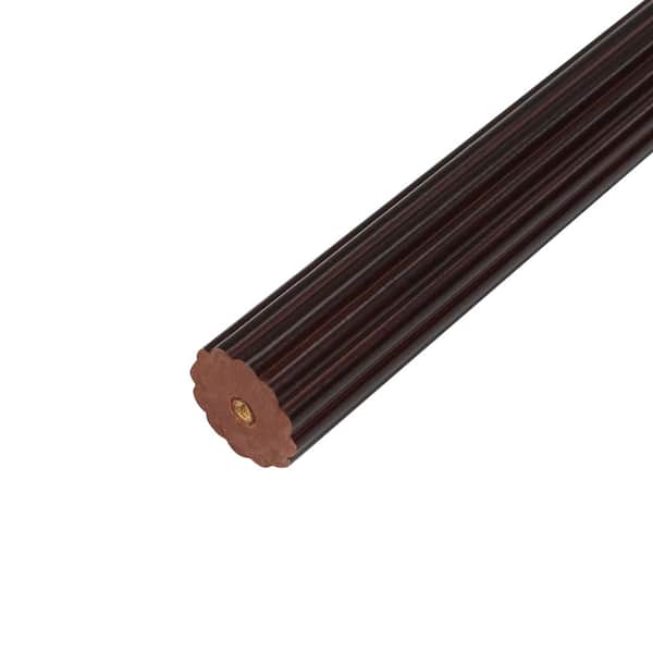 Lumi Mix and Match 8 ft.(2-Pieces 4 ft.) 1-3/8 in. Non-Telescoping Single Curtain Rod with Reeded Wood in Antique Mahogany