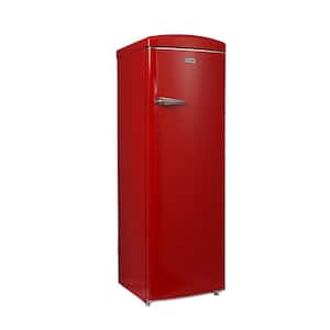 8.3cu. Ft. Classic Retro Upright Freezer Frost Free 24 in. 110V w/6 Drawers in Red