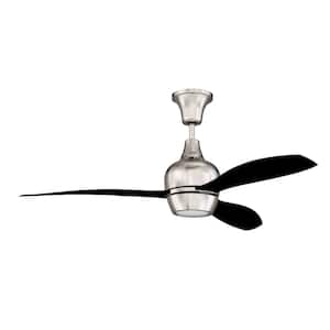 Bordeaux 52 in. Indoor Polished Nickel and Flat Black Ceiling Fan