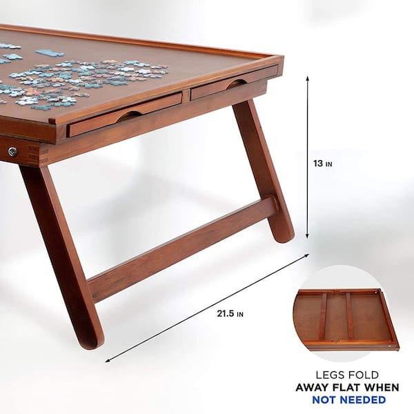 JUMBL 1000 Piece Puzzle Board, 27 in. x 35 in. Wooden Jigsaw Puzzle Table  with Legs JUMPUZRK23 - The Home Depot