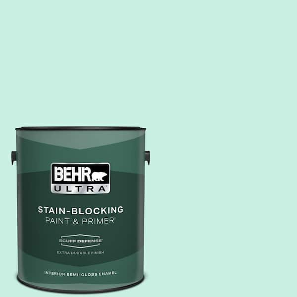 BEHR ULTRA 1 gal. #P430-1 Summer House Extra Durable Semi-Gloss Enamel Interior Paint & Primer