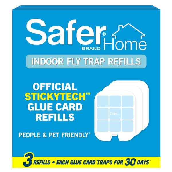 Safer Home Indoor Flying Insect Trap Refill (3 Sticky Refill Glue Cards)