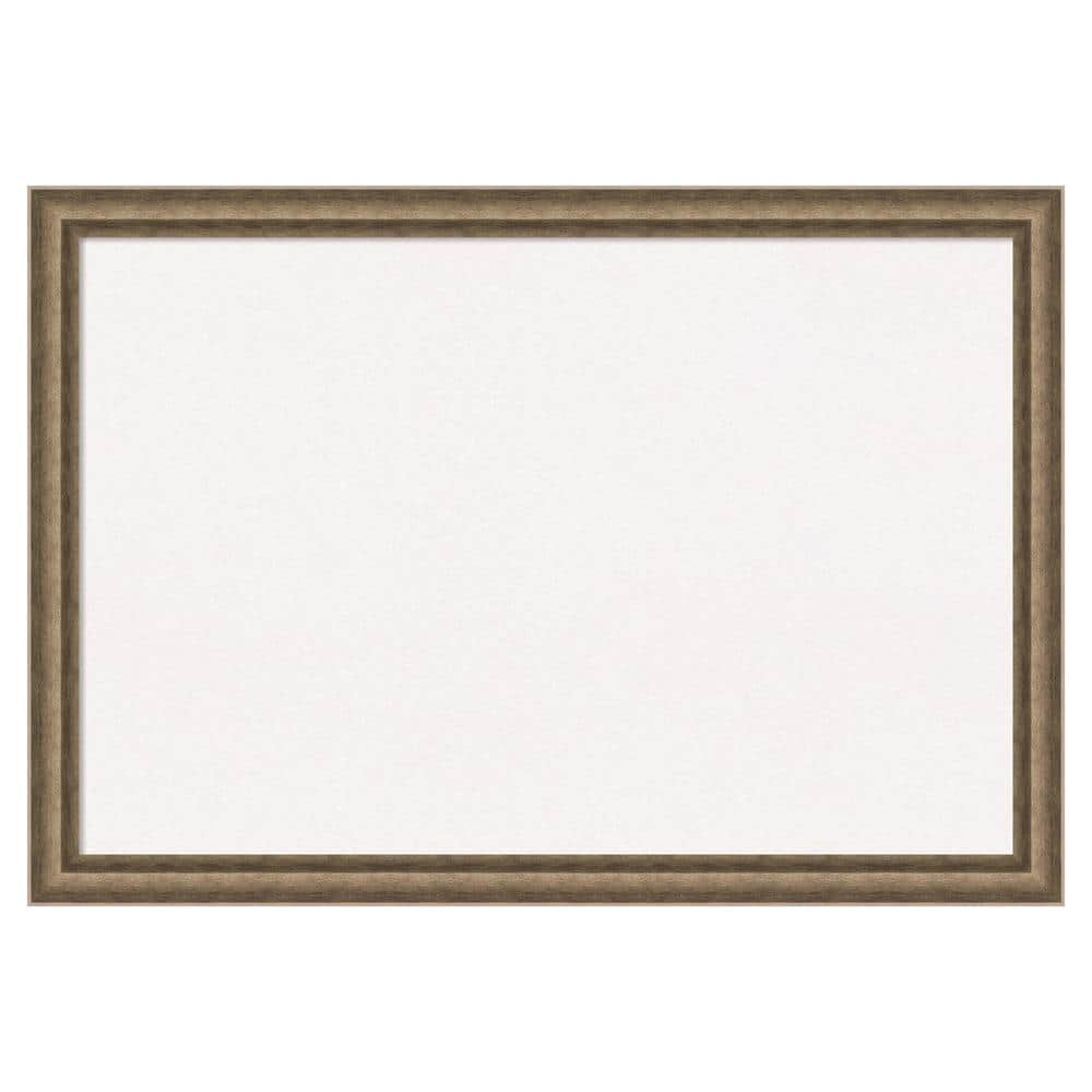 Amanti Art Angled Bronze Wood White Corkboard 39 in. x 27 in. Bulletin ...