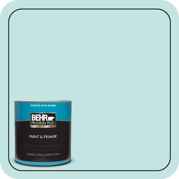 BEHR PREMIUM PLUS 1 qt. #510C-2 Windwood Spring Satin Enamel Exterior Paint & Primer