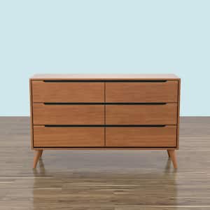 Mackie 6-Drawer Oak Dresser (35.88 in. H x 58 in. W x 17 in. D)
