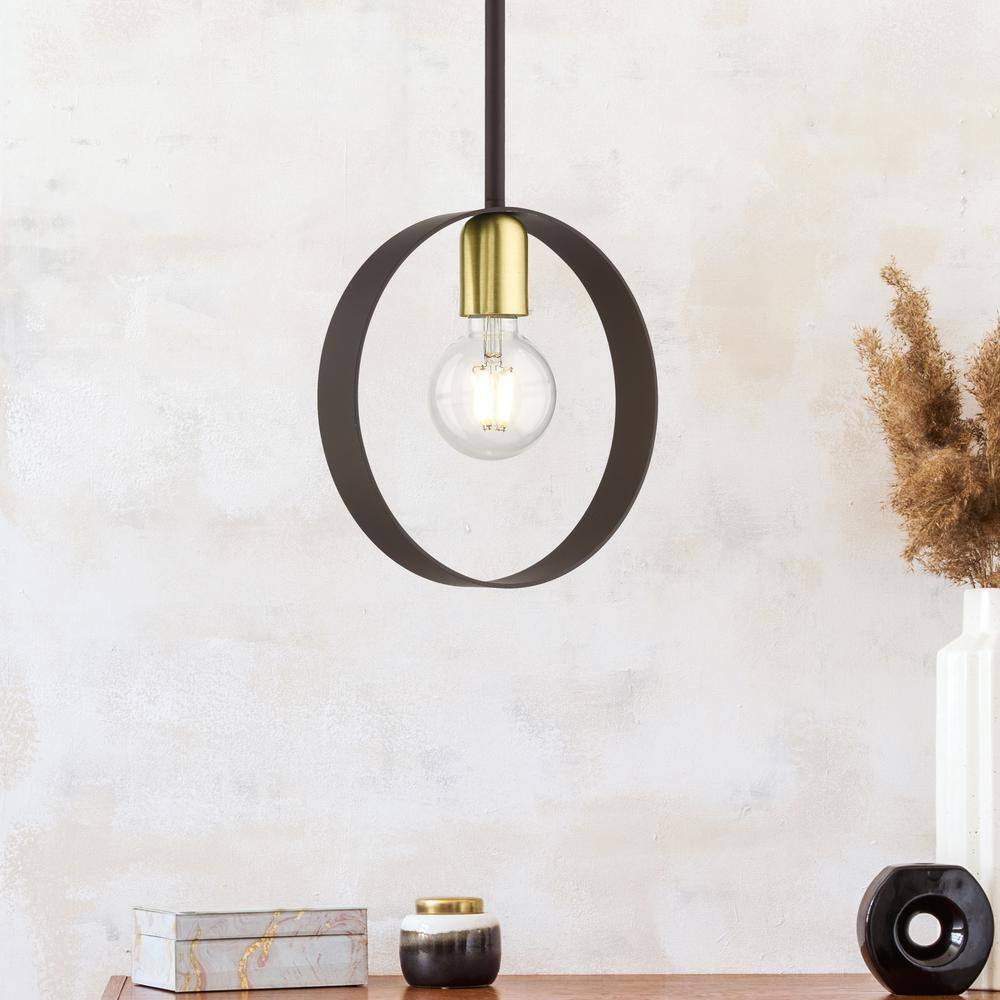 Modesto Mini Bronze and Satin Brass LED Pendant Light