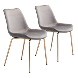 Tony Gray, Gold Polyester Dining Side Chair Set of 2