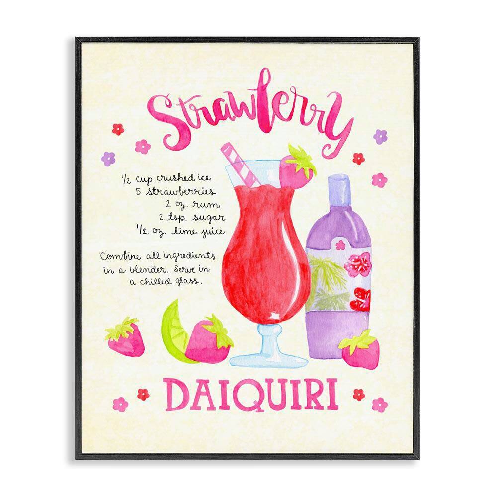 Strawberry Daiquiri Recipe by Jessica Weifle Black Framed Food Giclee Art Print 14 in. x 11 in. price history on PriceWatchPro