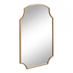 Carlow 24.00 in. W x 36.00 in. H Gold Scalloped Traditional Framed Decorative Wall Mirror