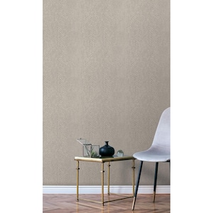 Beige Snake Print Textured Machine Washable, 57 sq. ft. Non-Woven Non- Pasted Double Roll Wallpaper