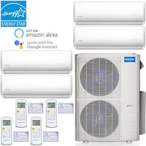 Olympus 48,000 BTU 4-Ton 4-Zone 22.4 SEER Ductless Mini Split AC and Heat Pump with 4-12K & 4-25ft Lines - 230V