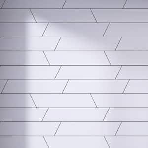 Kenzo White Chevron 3.14 in. x 15.74 in. Matte Porcelain Floor and Wall Tile (10.34 sq. ft./Case)