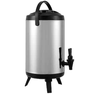 Stainless Steel Insulated Beverage Dispenser, 2 gal. (7.6L), Thermal Hot and Cold Drink Server with Spigot Handle