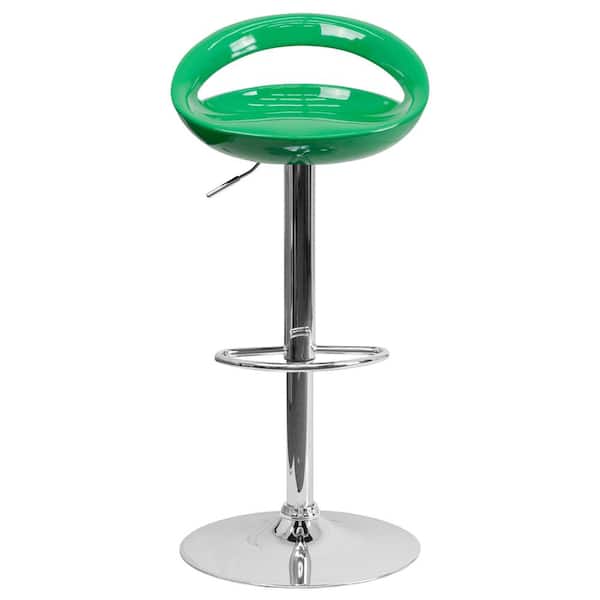 Flash Furniture Adjustable Height Green Bar Stool