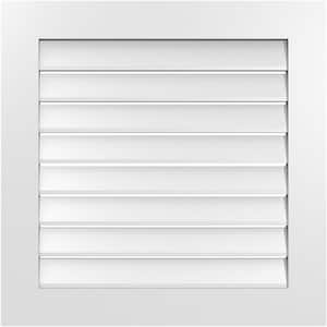 30 in. x 30 in. Vertical Surface Mount PVC Gable Vent: Functional with Standard Frame