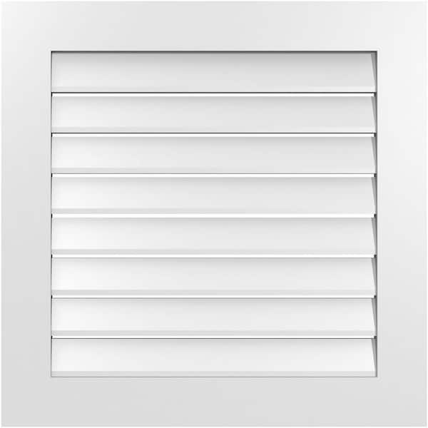 Ekena Millwork 30 in. x 30 in. Vertical Surface Mount PVC Gable Vent: Functional with Standard Frame