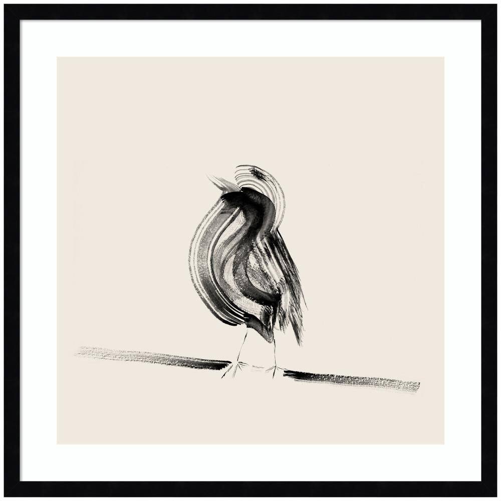 "Svelte ""Bird on a Branch"" by Danushka Abeygoda Animals Framed Art Print 25 in. x 25 in." price history on PriceWatchPro