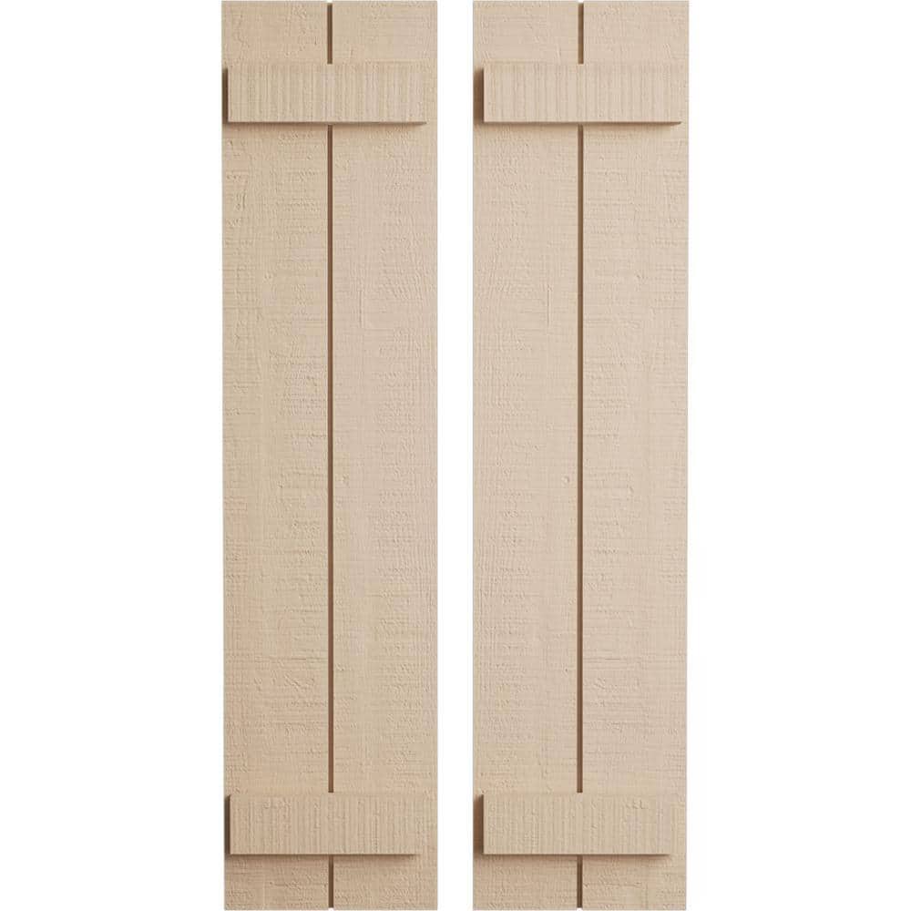 11 in. x 54 in. Timberthane Polyurethane 2-Board Joined Board-n-Batten Rough Cedar Faux Wood Shutters Pair price history on PriceWatchPro