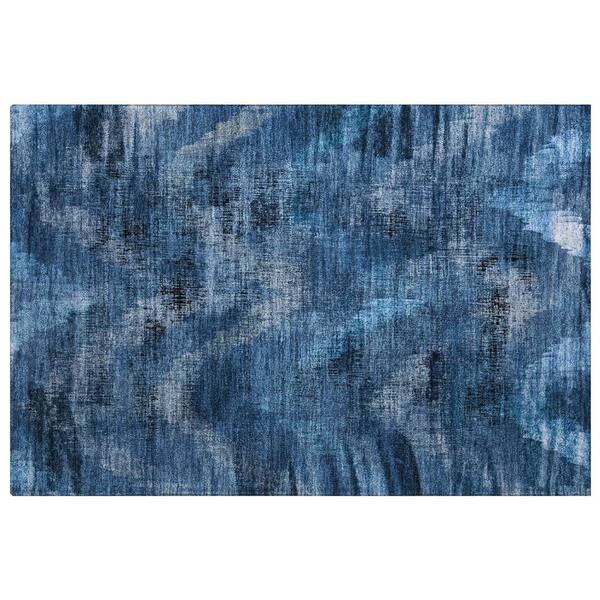 Dream Shag Premium Machine Washable Abstract ADS792 Blue 2 ft. x 3 ft. Accent Rug